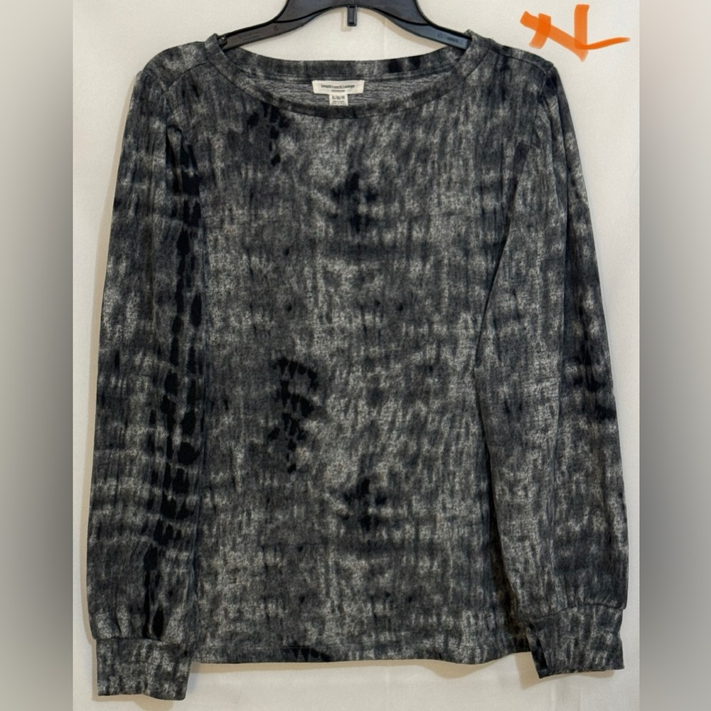 beachlunchlounge Charcoal Tie-Dye Blouse